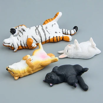 

4pcs/lot Animal Grocery Warm Series Dog Rabbit Cat Tiger Figures PVC Animal Figures Toys Refrigerator Pastes Decoration Gifts