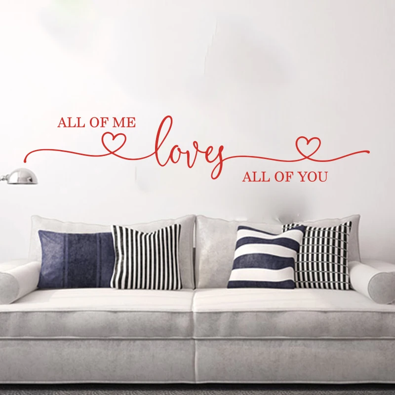 Large All of me loves All of You Wedding Wall Sticker Bedroom Living Room marriage wedding Love Quote Wall Decal Vinyl Decor (2)