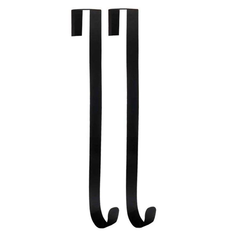 

2 Pack Front Door Wreath Hanger Hook Iron 15 Inch over the Door Hook for Christmas and Party Decoration Hanging Clothing Towels