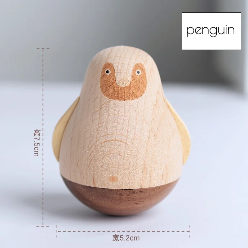 Penguin Украшение из натурального дерева, украшение для детской комнаты, украшение для детской комнаты, подарки для детей, деревянные украшения в виде панды, декор для детской комнаты - Цвет: Penguin