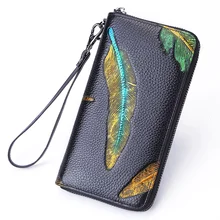 Креативный кошелек из натуральной кожи, женская национальная ветровая рука, сумка для смены, многофункциональная сумка для мобильного телефона