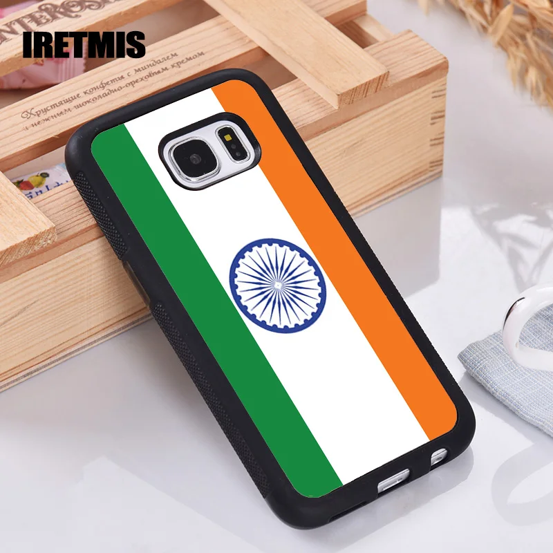 Iretmis Rubber Silicone Phone Cover Case For Samsung Galaxy S7 edge S8 S9 S10 LITE S10E Note 8 9 10 PLUS India Flag Indian | Мобильные