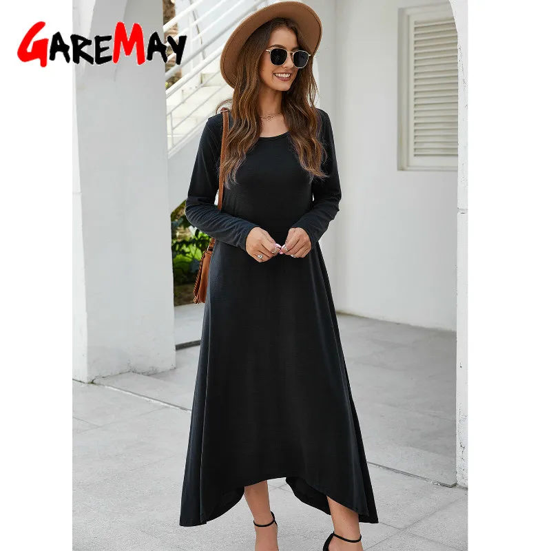 

vintage long dress women's casual long sleeve shirt black dress elegant party dresses For Women 2019 Autumn Long Dress Female