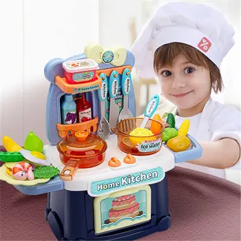 

Simulation Spray Kitchen Toy Set With Light Sound Kids Pretend Play Food Cook Toy Boys Girls Gift