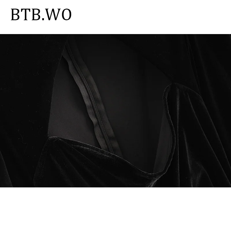 BTB. WO Платье женское осень зима сексуальное с длинным рукавом v-образным вырезом vestidos de fiesta de noche мини рождественское вечернее платье