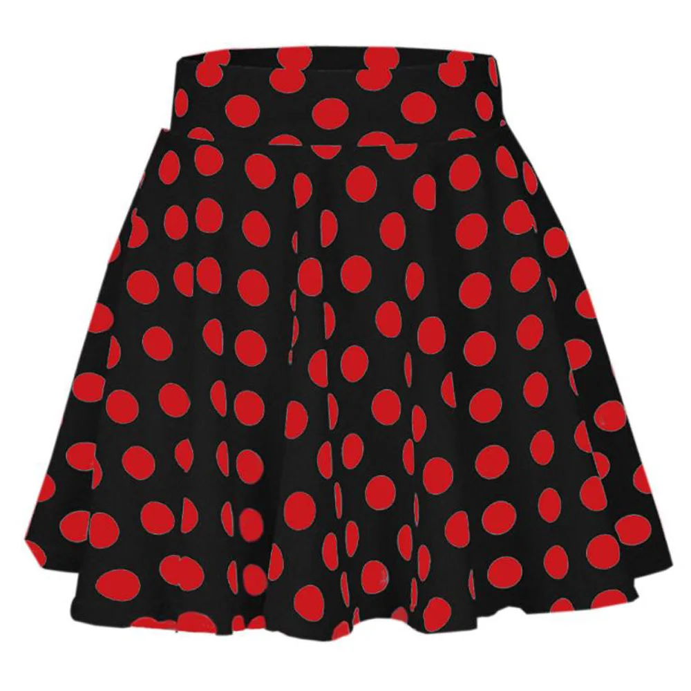 Swing Skirt Черно-белая юбка в горошек женская повседневная юбка-пачка трапециевидной формы с завышенной талией юбка-пачка для девочек Винтажная летняя Мини Юбка Femme - Цвет: Swing Skirt