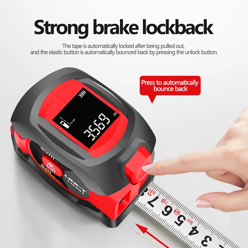 UNI-T LM40T Laser Tape Measure 40M 2-in-1 Laser Rangefinder Infrared Distance Meter Electronic Ruler LCD Display Portable UNI-T LM40T Laser Tape Measure 40M 2-in-1 Laser Rangefinder Infrared Distance Meter Electronic Ruler LCD Display Portable