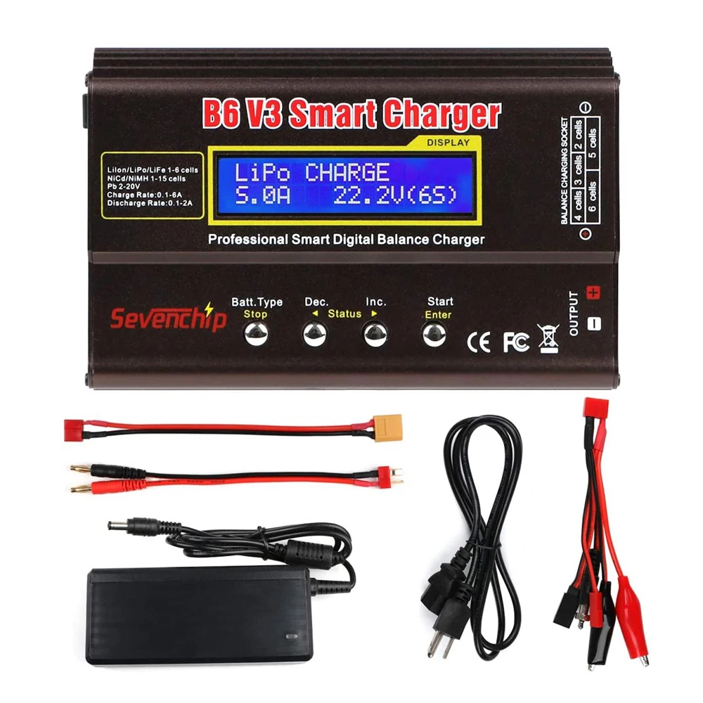 Зарядное устройство для аккумуляторов B6 V3 80 Вт 6 А Lipo NiMh Li-Ion Ni-Cd цифровое
