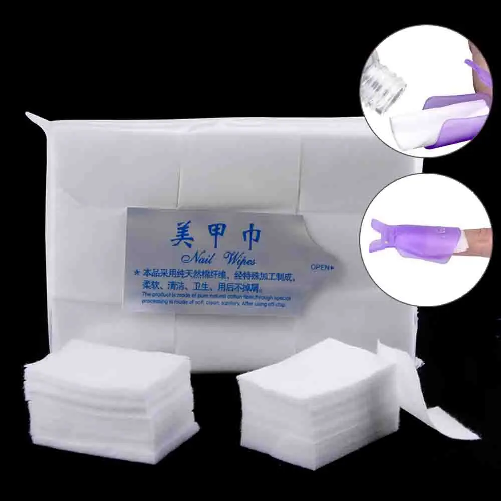 

Hot Sale 900PCS/Lot Lint-Free Nail Gel Polish Remover Wipes 100% Cotton Napkins For Nails Art Degreaser Cleaner Manicure Tools