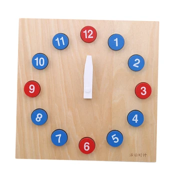 

Children Mental Development Toy Wooden 12 Dot Clock Toy Baby Colorful Digital Geometry Educational Math Toy