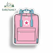 EARLFAMILY 13cm x 13cm Pink Backpack Cute Bag Funny Car Stickers Oem Vinyl JDM Bumper Trunk Truck Graphics 3D DIY Fine Decal