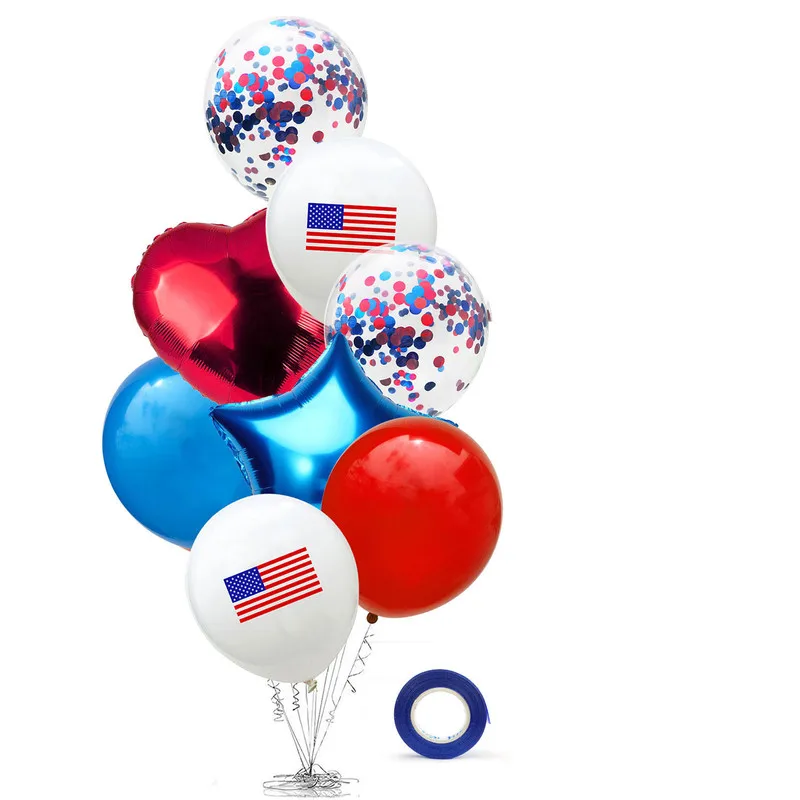 Американские воздушные шары на день рожденья синие красные Звездные