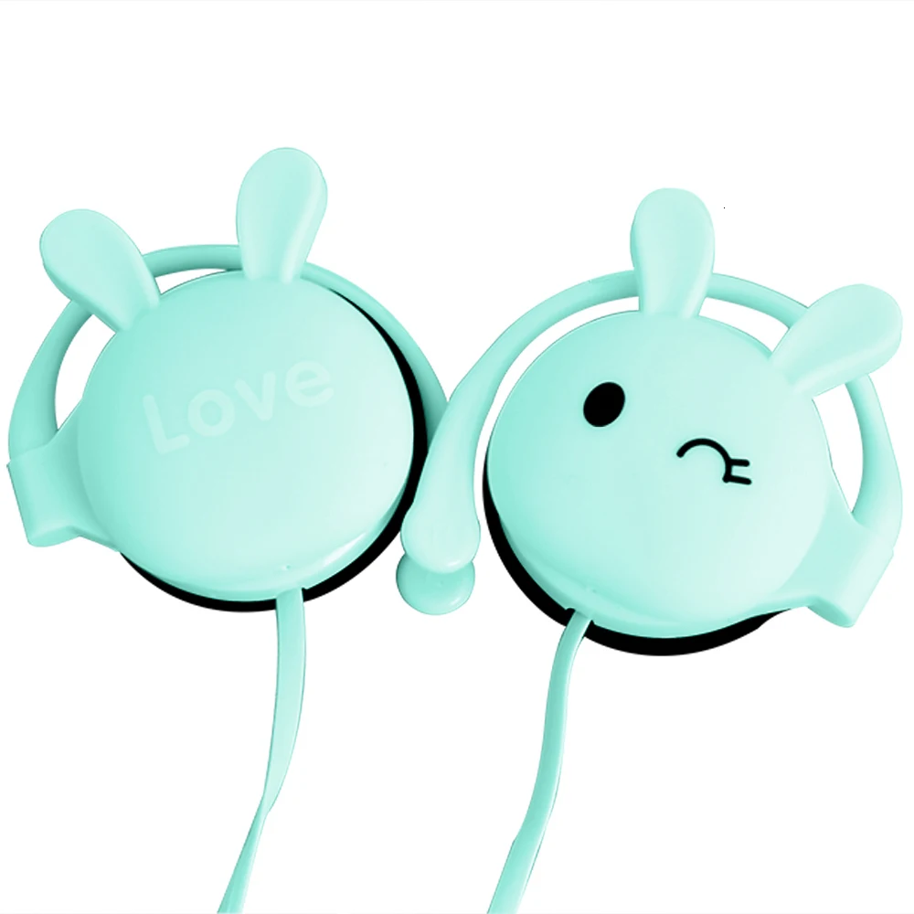 CHYI Проводные музыкальные наушники цепляющиеся за уши милые наушники с кроликом громкой связи с микрофоном смартфон подарки наушники для девочек