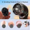 Electric Foot File Rechargeable Waterproof Hard Skin Remover Foot with 3 Rollers Foot Files for Hard Skin and Dead Skin 5