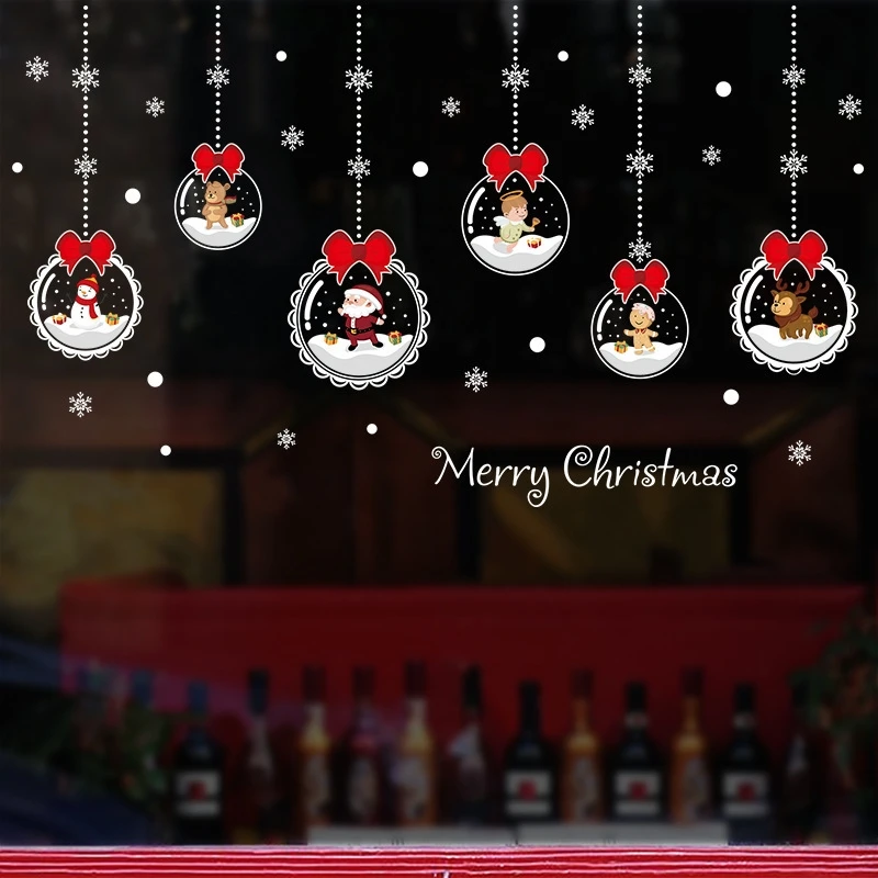 Tanio Cartoon świąteczna naklejka na ścianę zakupy szyba