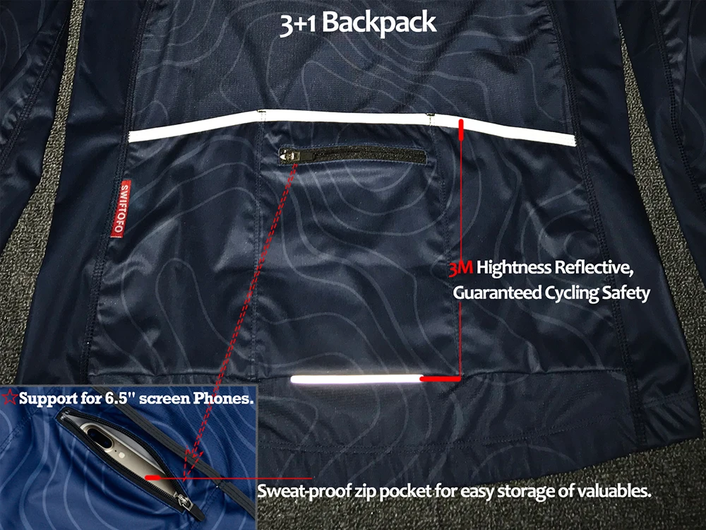 Cycling Jacket Reflective Windproof Skin Coat Sun Protective UPF 50+ Bike Windbreaker Men Breathable Clothing