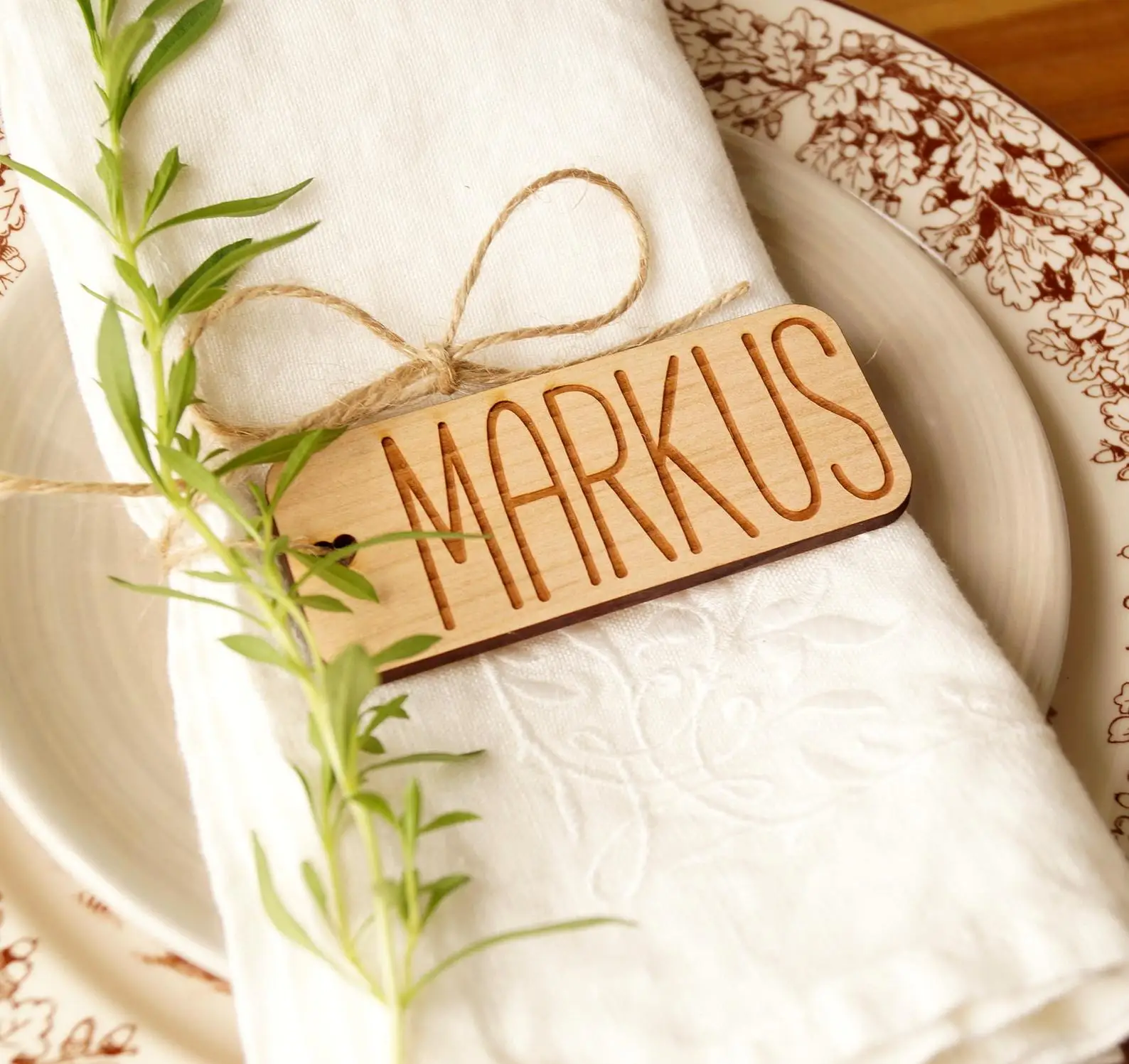 Place Card Holders Place Cards 24pcs Personalized Engraved Guest Place Card / Baby Name Rectangle Tags Wedding / Birthday Party Baptism Gift Bags Favor