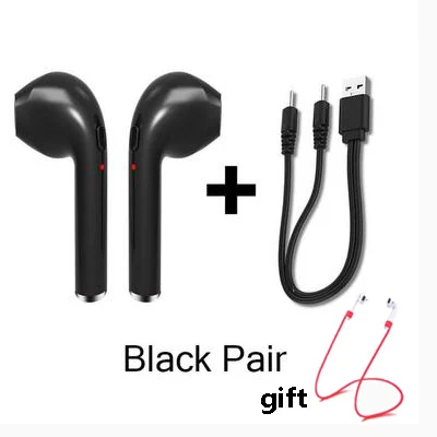 earphone and cables I7s TWS Bluetooth наушники-вкладыши беспроводная гарнитура мини музыкальный наушник спортивные наушники с беспроводными наушниками зарядная коробка - Цвет: earphone and cables
