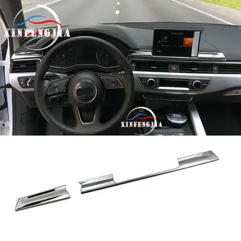 

For Audi A5 A4 B9 17-18 2x Steel Center GPS Navigator + Dashboard Panel Cover Trim