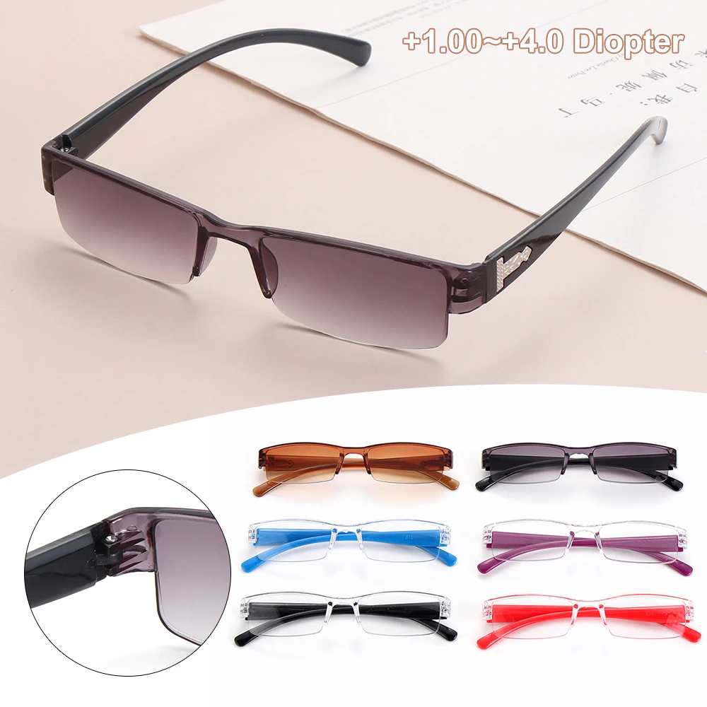 1PCReadingGlassesWomenMenFashionHalfFramePresbyopicEyeglasses