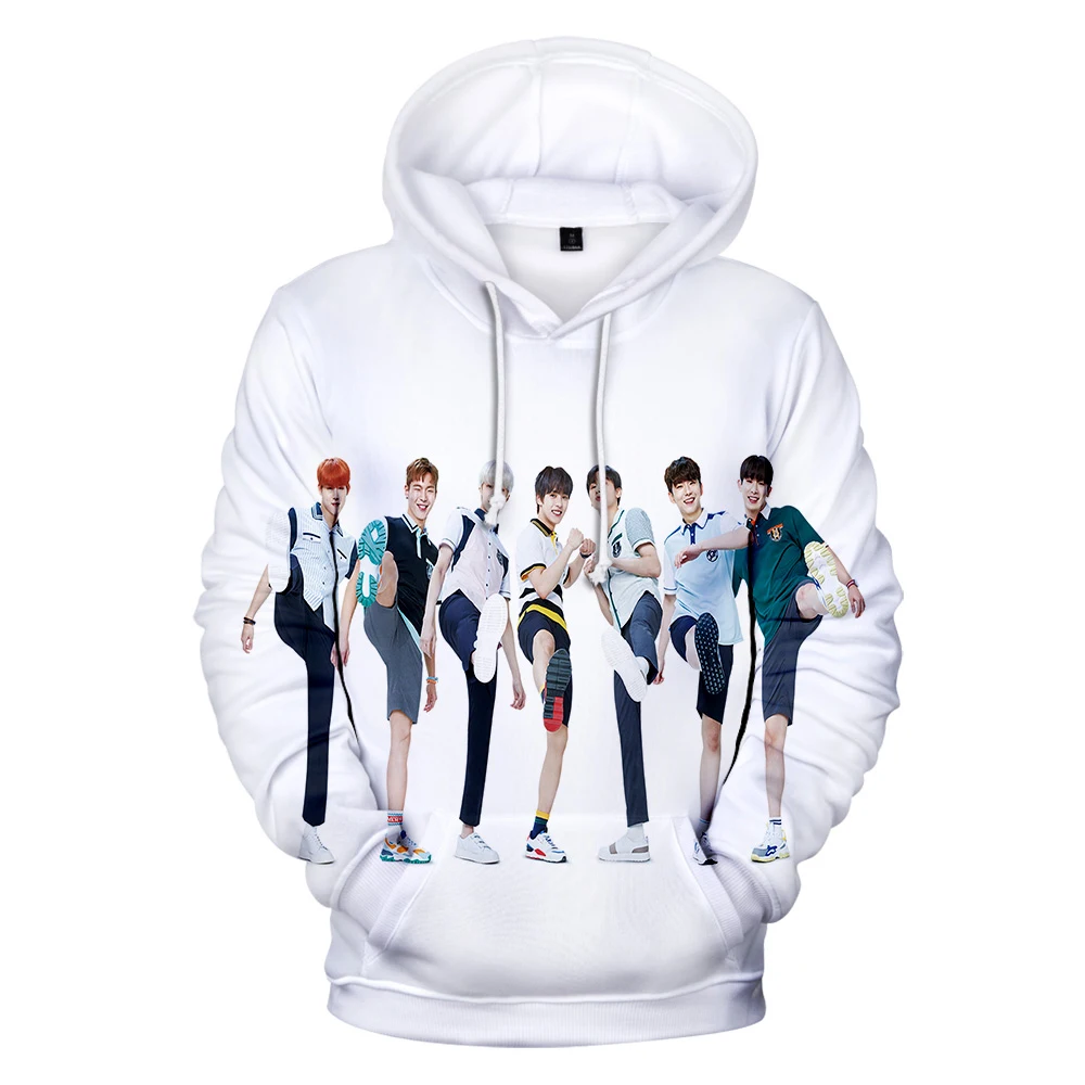 MONSTA X 3D толстовки, толстовка, новинка, Kpop, корейский стиль, повседневные, с длинным рукавом, модные мягкие толстовки