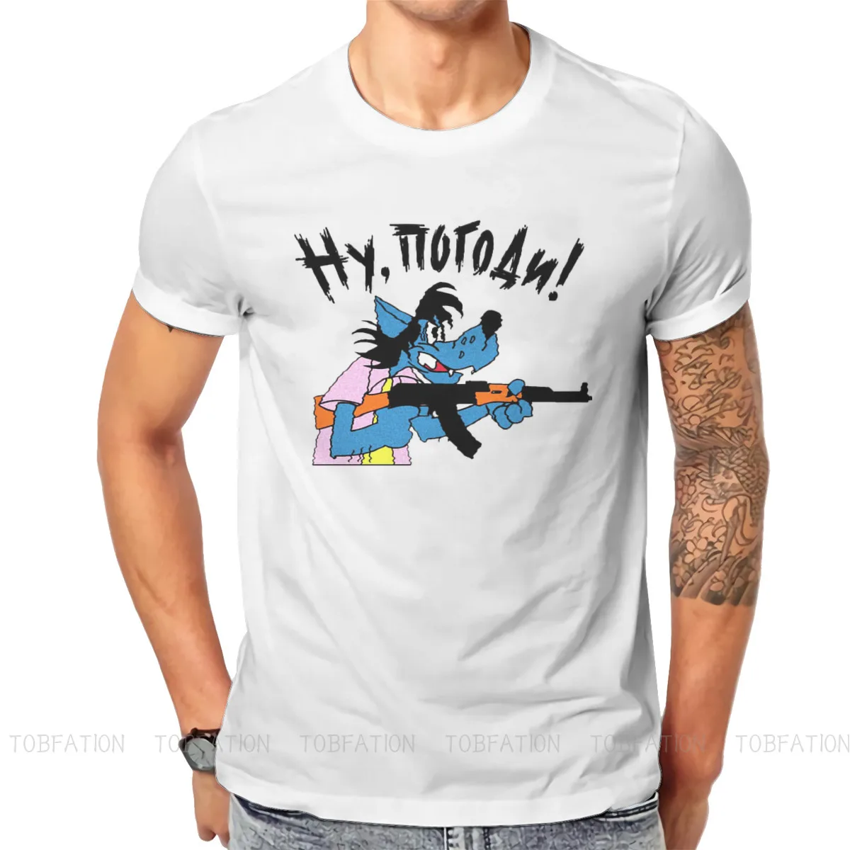Футболка Nu Pogodi с изображением кролика, волка, аниме, Gung, классическая мужская одежда, топы, большие размеры, хлопковая Футболка с круглым вырезом
