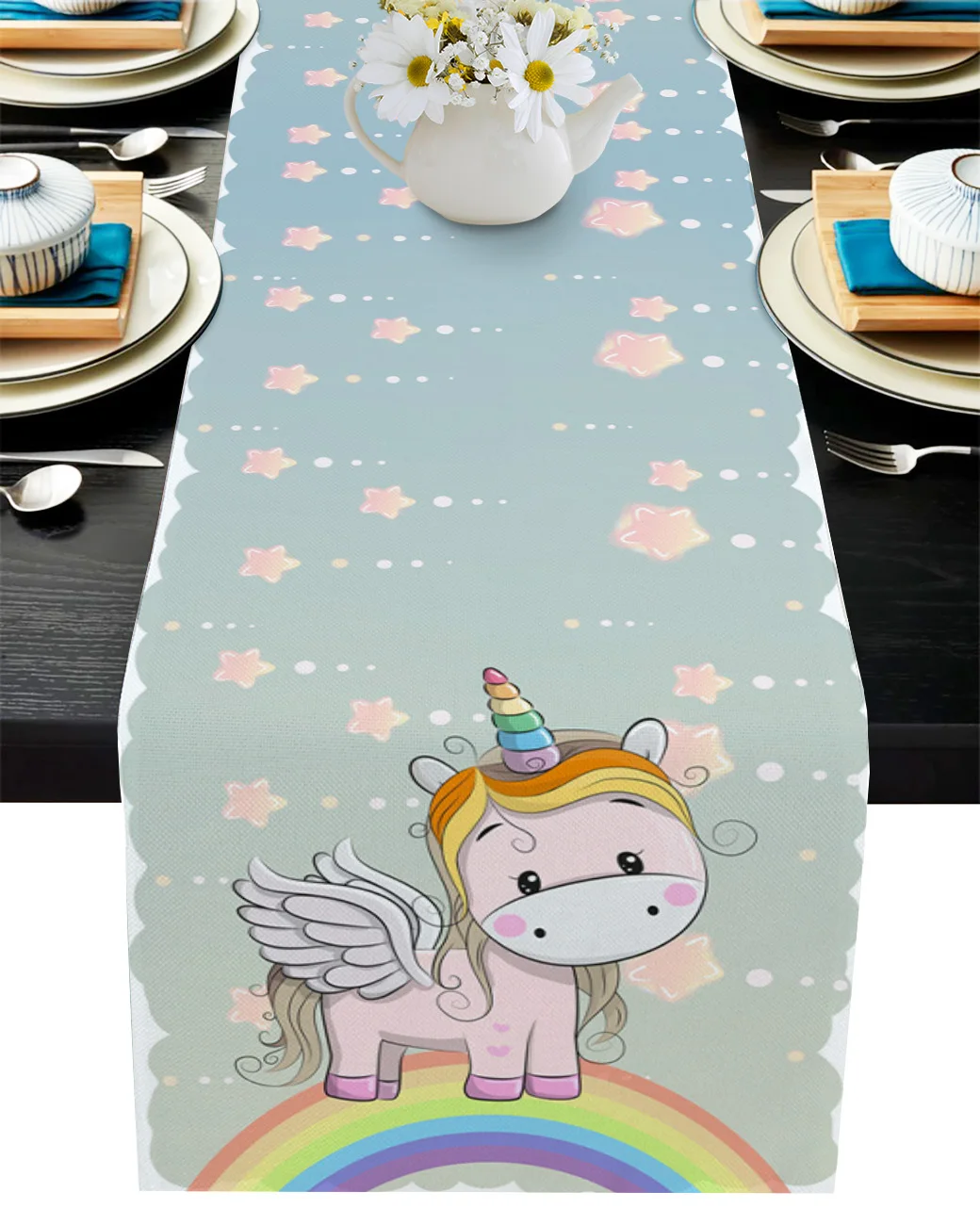 Радужная звезда милая настольная дорожка с животными свадебное украшение для