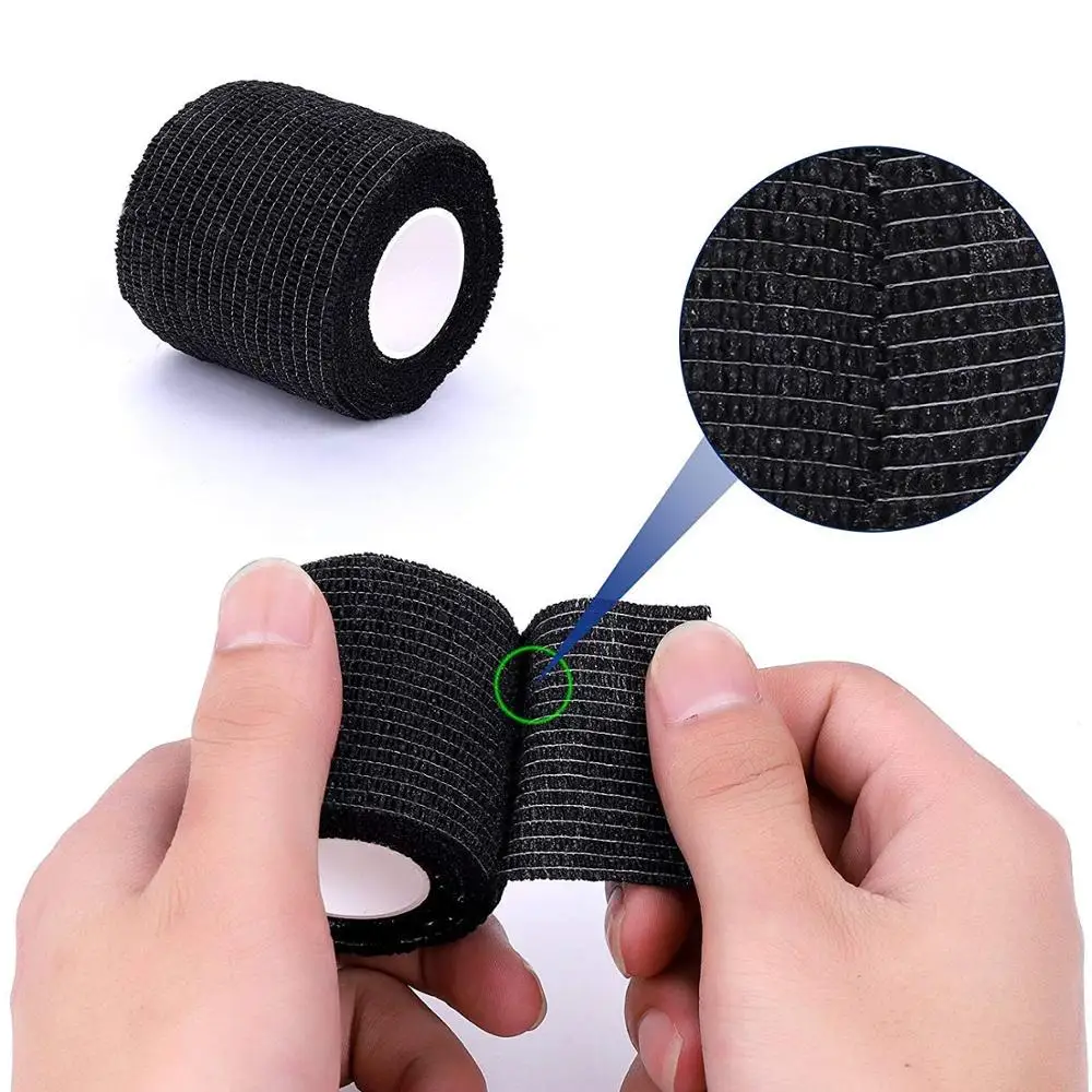 Black Tattoo Bandage Tattoo Grip Cover Wrap Waterproof 2.5CM Disposable Self-adhesive Elastic Bandage Accessories tattoo grip cover
