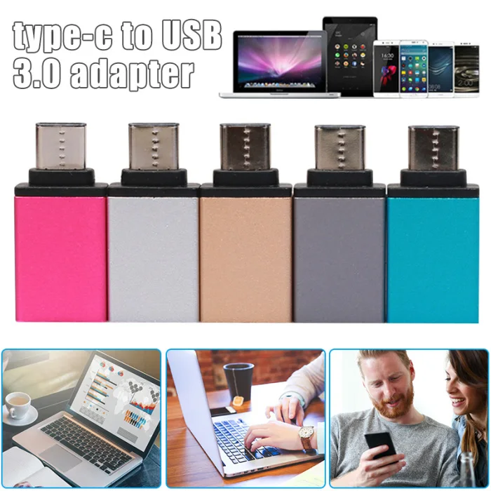 Мини тип-c к USB 3,0 адаптер из алюминиевого сплава OTG конвертер для всех тип-c мобильных телефонов планшетных ПК новое поступление