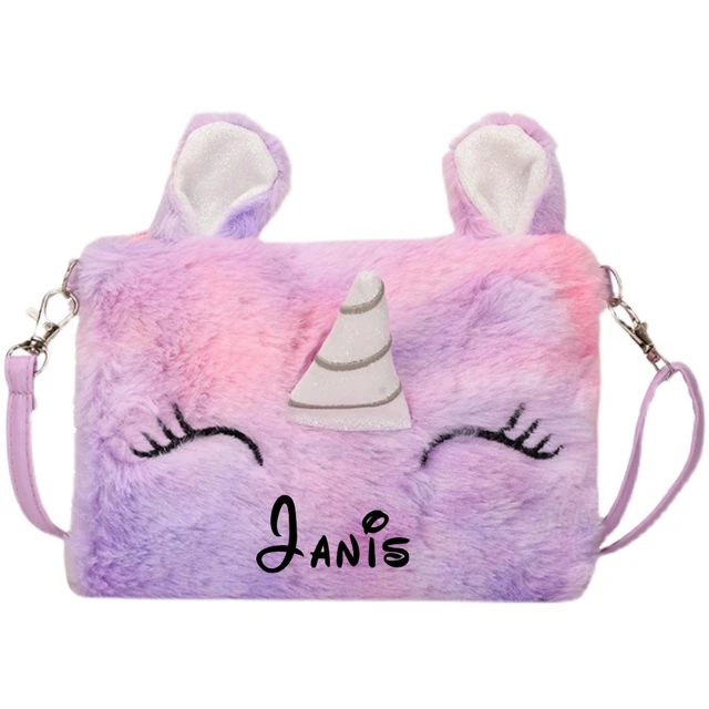 Winter Cartoon Unicorn Square Wink Shoulder Bag For Kids, Plush Crossbody  Purse For Toddler Girls, Coin Wallet For Kindergarten | SHEIN USA