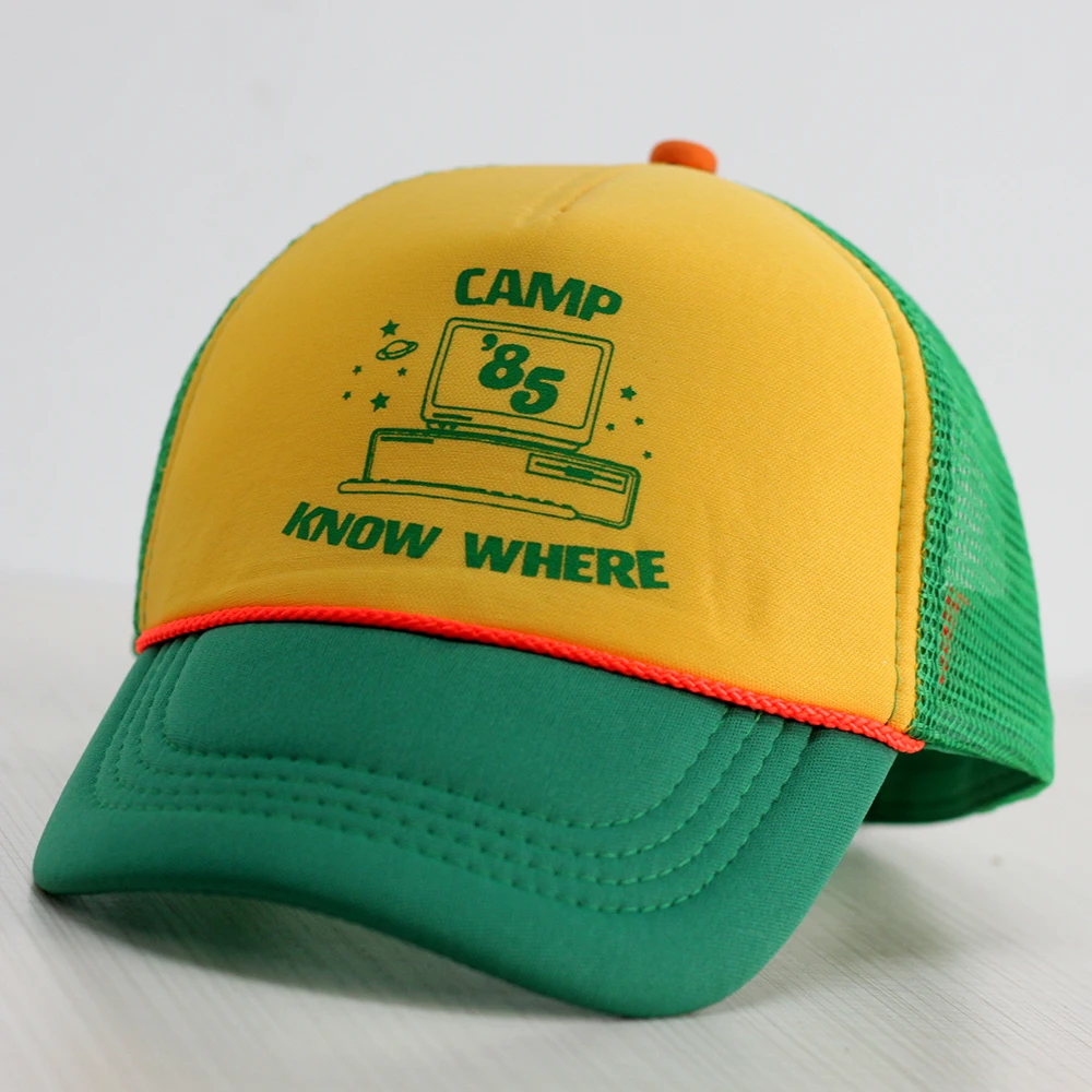 Wholesale Stranger Things 3 Dustin Hat Camp Know Where New Retro Mesh Trucker Cap stranger things costume Prop Newest (5)