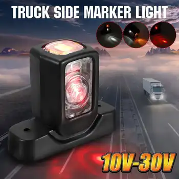 

E9 12V 24V Front Rear LED Side Marker Indicator Lights White Amber Red For Truck Lorry Trailer