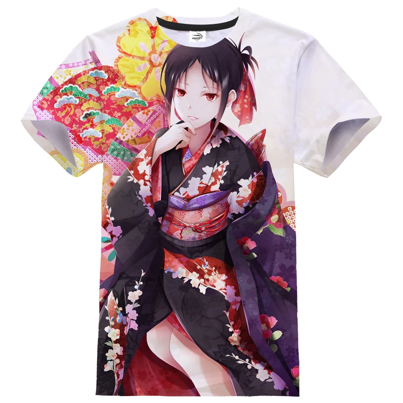 Популярная футболка с аниме KAGUYA SAMA LOVE IS WAR 3D принт уличная одежда Kawaii Girl узор для