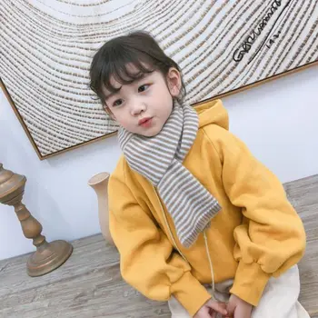 

Kids Stripes Knit Scarf Winter Warm Girls Neckerchief Knitted Shawl Neck Scarves