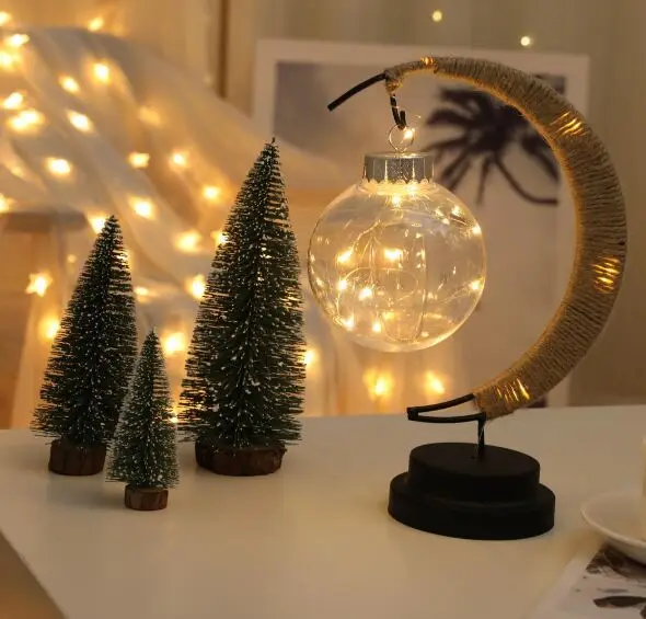 Battery/USB Style Moon Round Ball Molding Decoration Table Lamps Led Night Lights Lamp Festival Bedroom Atmosphere Lights