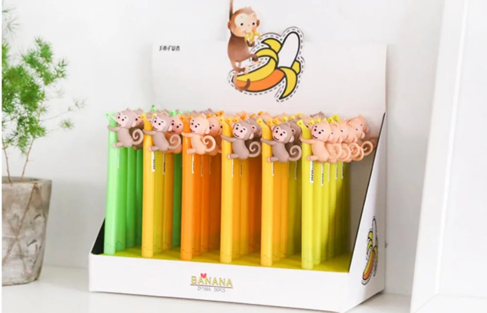 many design cat dog bear monkey christmas Doughnut ice cream penguin frog panda gel pen cartoon black neutral pen 0.5mm 36pc/lot