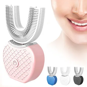 

USB Charging Cleaning Rechargeable Mouth Intelligent 360 Degrees U Type Adults ABS Sonic Automatic Electric Toothbrush 4 Modes