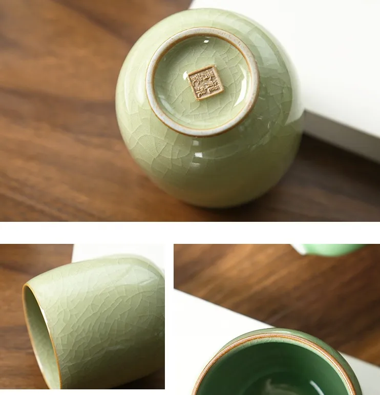 Longquan Celadon 6 шт чайный набор для подарка керамическая чайная чашка для воды шестицветные чашки