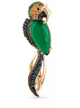 

Magic Stones brooch with agate and cubic zirconia in red gold