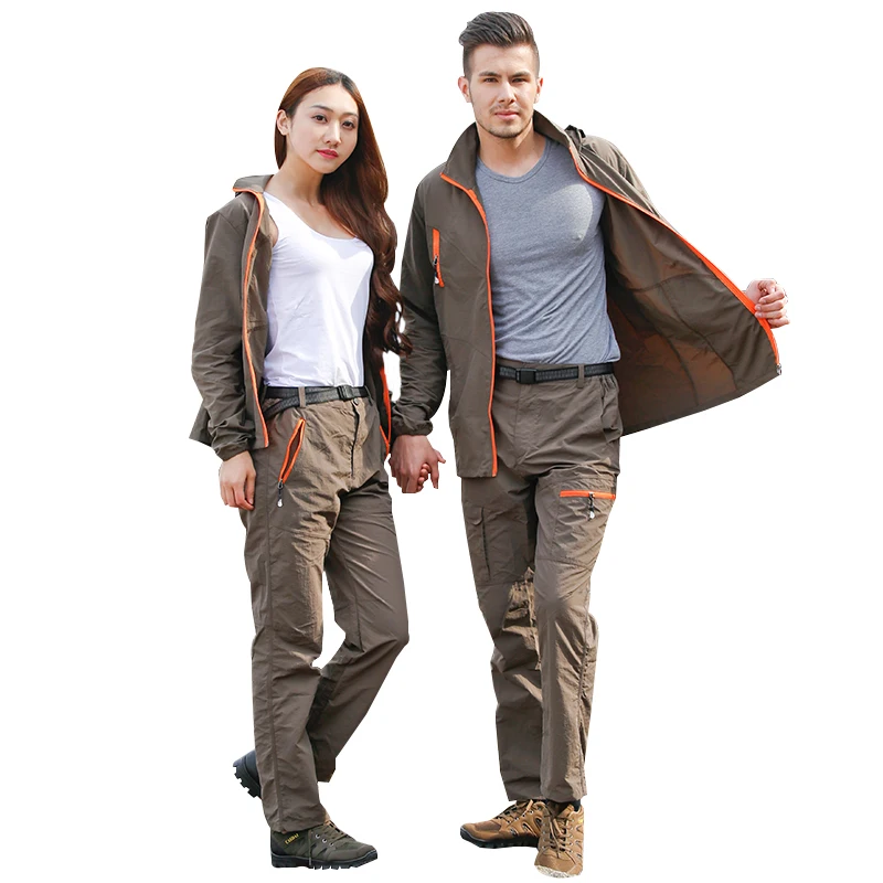 

Unisex Hiking Fishing Explore Sports Clothes Suit Breathable Ultra-light Hooded Jacket+Pants