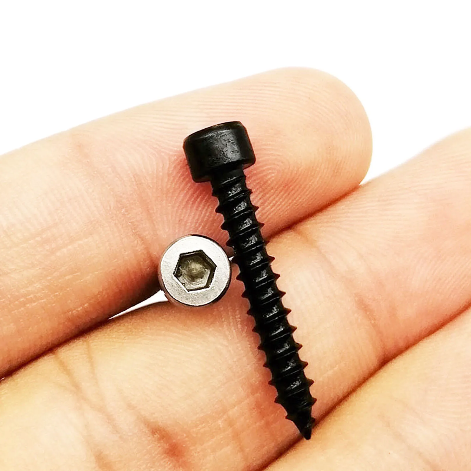 10/50X M2 M2.6 M3 M3.5 M4 M5 M6 304 Stainless Steel Black Carbon Steel Allen Hex Hexagon Socket Cap Head Wood Self-tapping Screw