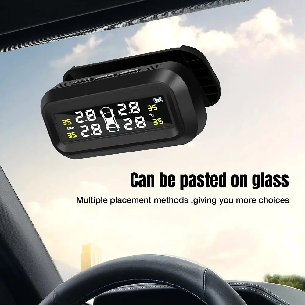Universal Car TPMS Tire Pressure Monitoring System Solar Power Digital TMPS LCD Display Security Alarm Tire Pressure Sensor for car tire pressure monitor,car tire pressure sensor