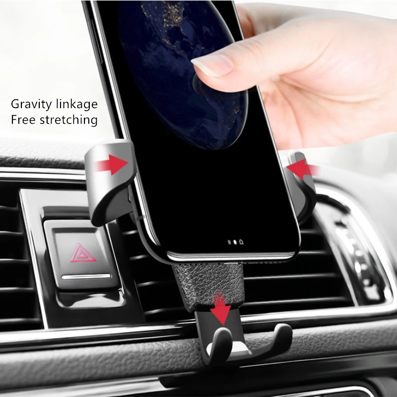 

Vitog universal gravity car bracket clip type for car vents no magnetic phone triangle bracket for iphone xs samsung s10 phone