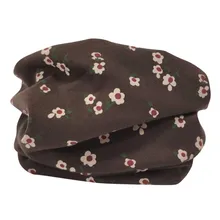 Зимний шарф для мальчиков и девочек с цветочным принтом, шарфы с кольцами, повседневная детская накидка, шаль-кольцо, цветной женский шарф, женский шарф