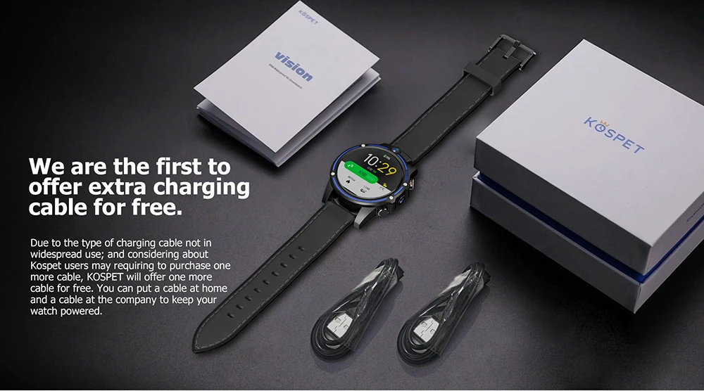 KOSPET Vision gps 4G Смарт-часы телефон 3 ГБ 32 ГБ Двойная камера 8.0MP+ 5.0MP 1," 800 мАч Bluetooth Smartwatch для IOS Android