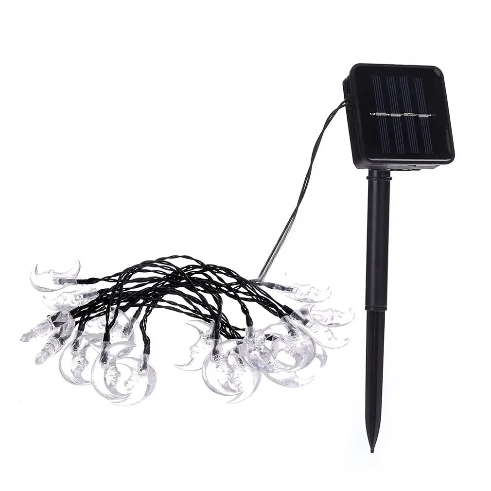 

20 LED lights string moon shape solar Christmas day decoration light string indoor party warm white