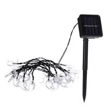 20 LED lights string moon shape solar Christmas day decoration light string indoor party warm white