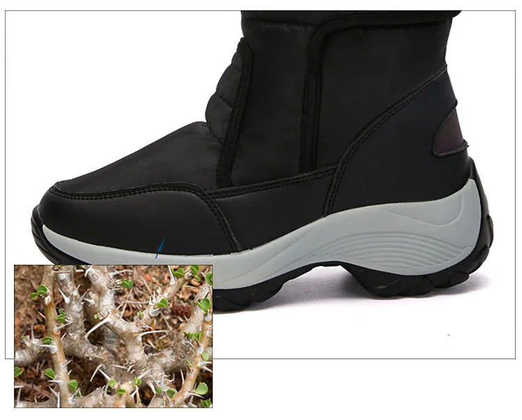 Модные женские ботинки; Зимние ботильоны; зимние ботинки на танкетке; женская обувь; женская теплая обувь; botas mujer
