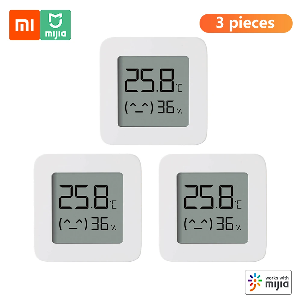 Xiaomi Mijia Smart Thermometer 2 Bluetooth Temperature Humidity Sensor LCD Digital Hygrometer Moisture Meter work with Mijia APP 