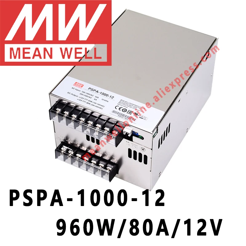 Mean Well PSPA-1000-12 meanwell 12 В постоянного тока/80 а/960 Вт с PFC и параллельным источником
